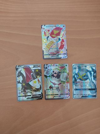 4 cartas Pokémon shiny NO ORIGINALES