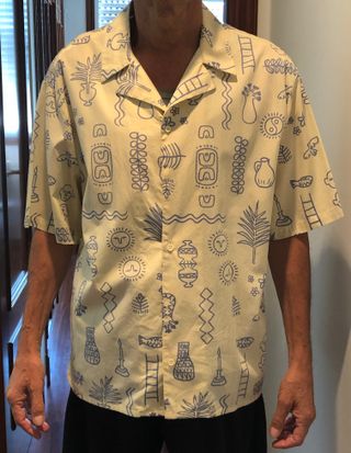 Camisa Zara verano M - beige/azul