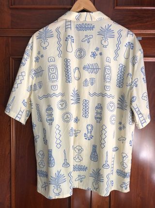 Camisa Zara verano M - beige/azul