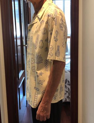 Camisa Zara verano M - beige/azul