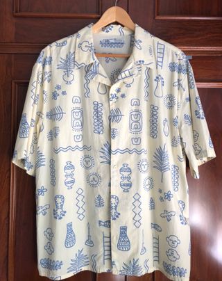 Camisa Zara verano M - beige/azul