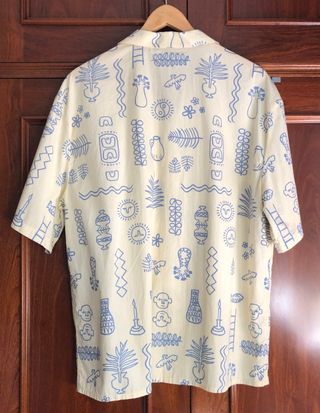 Camisa Zara verano M - beige/azul