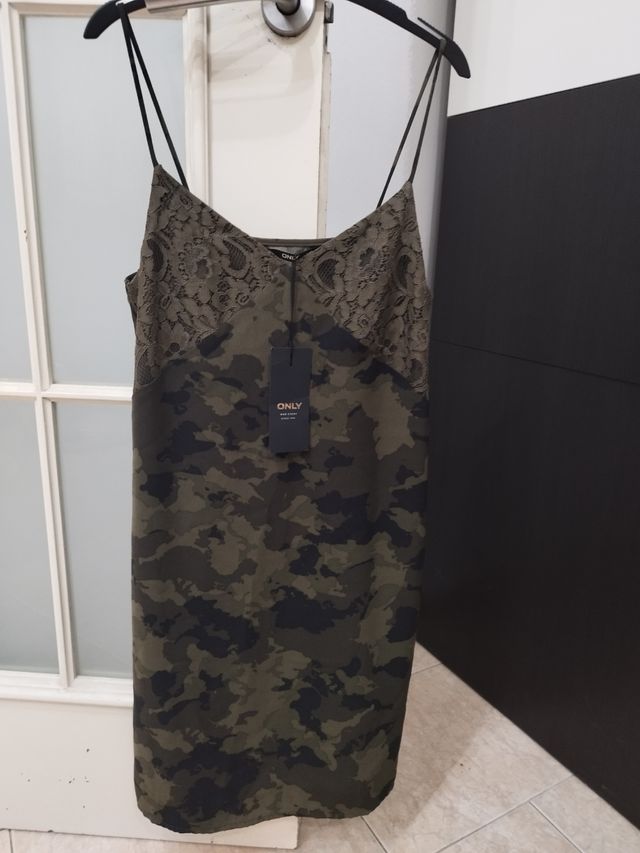 Vestido ONLY militar, tirantes