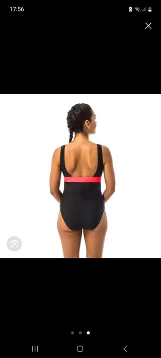 Bañador Decathlon premamá - Negro/Rojo