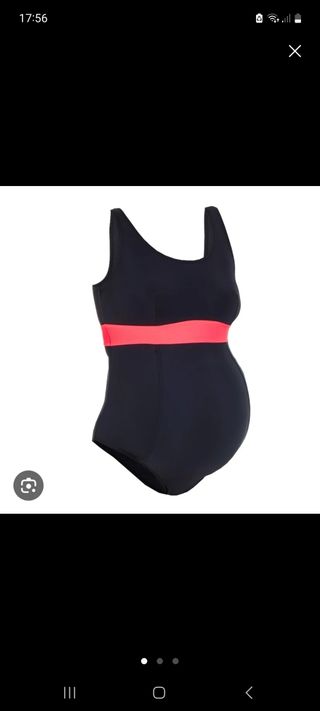 Bañador Decathlon premamá - Negro/Rojo