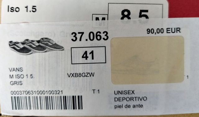 Vans ISO 1.5 Gris - Talla 41