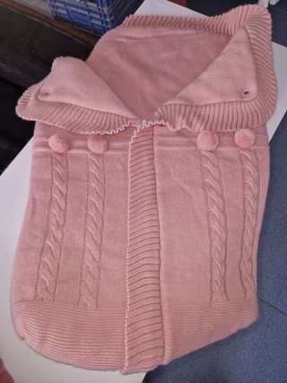 Saco bebé punto rosa