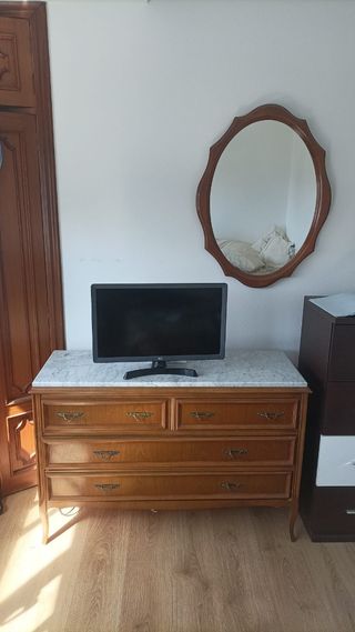 Mesillas noche mármol 2 unid Cómoda mármol  Espejo