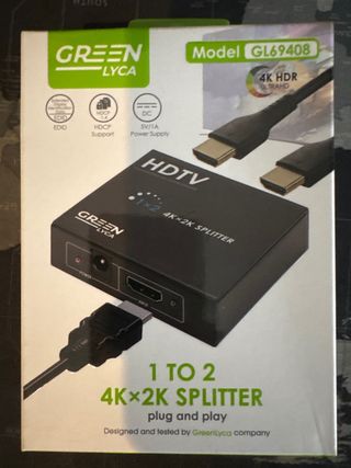 Splitter divisor HDMI 1 a 2 GREEN LYCA 4K
