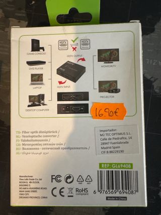 Splitter divisor HDMI 1 a 2 GREEN LYCA 4K