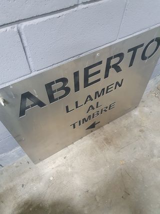 Cartel Abierto - Aluminio
