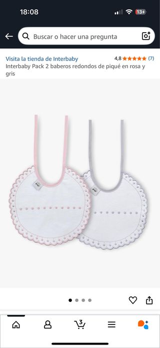 Baberos Interbaby (2uds) rosa y gris