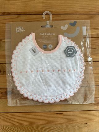 Baberos Interbaby (2uds) rosa y gris