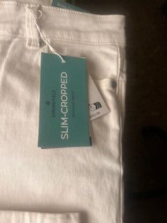 Springfield - Pantalones Slim Cropped blancos