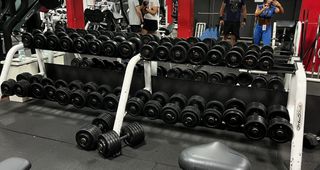 Juego de mancuernas desde 2.5kg hasta 40kg. 
540kg