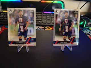 2 cromos Messi PSG Topps Chrome