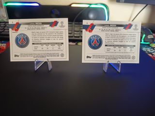 2 cromos Messi PSG Topps Chrome