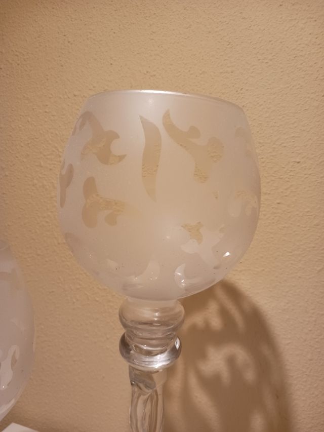 2 Copas Decorativas Cristal Blanco