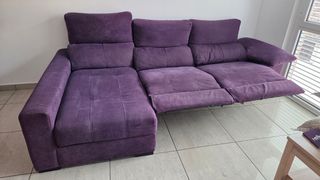 Divano chaise longue reclinabile viola