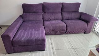 Divano chaise longue reclinabile viola
