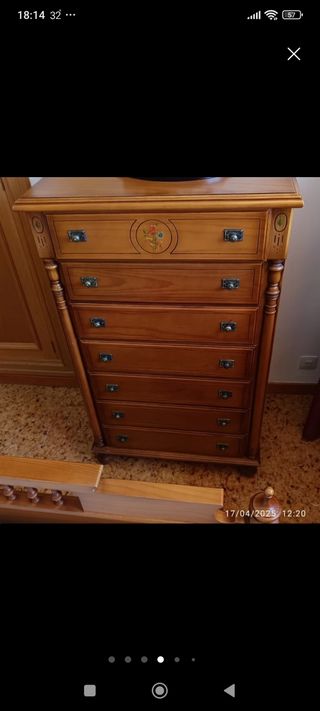 Cómoda 7 cajones madera