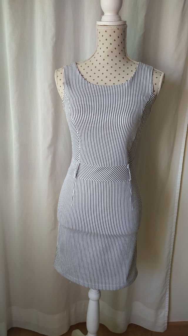 Vestido rayas blanco-negro XS