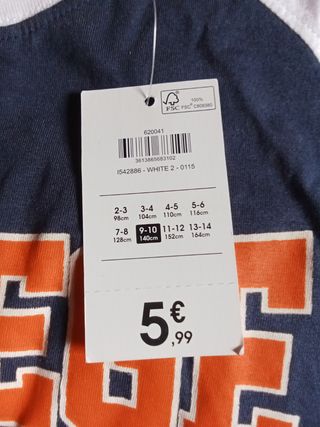 Camiseta niño manga larga College