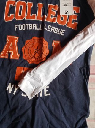 Camiseta niño manga larga College