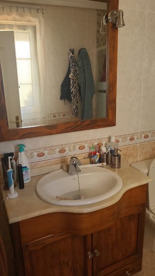 Mueble baño madera - Espejo lavabo