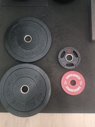 Discos bumper musculación 