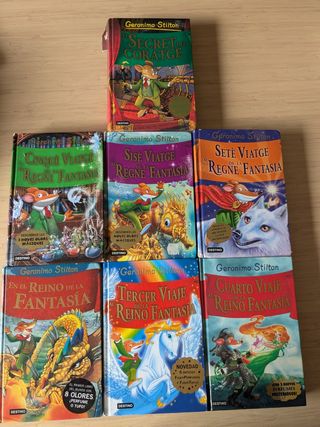 7 libros Gerónimo Stilton, catalán y castellano
