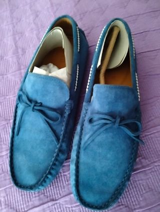 Mocasines azul marino de ante