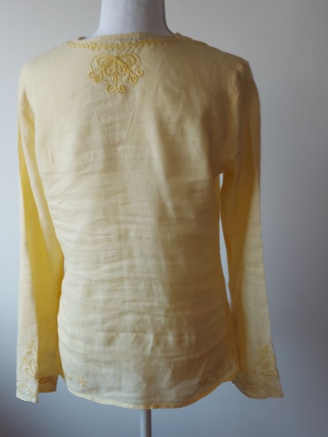 Túnica Zara Amarela Bordada - Tamanho S