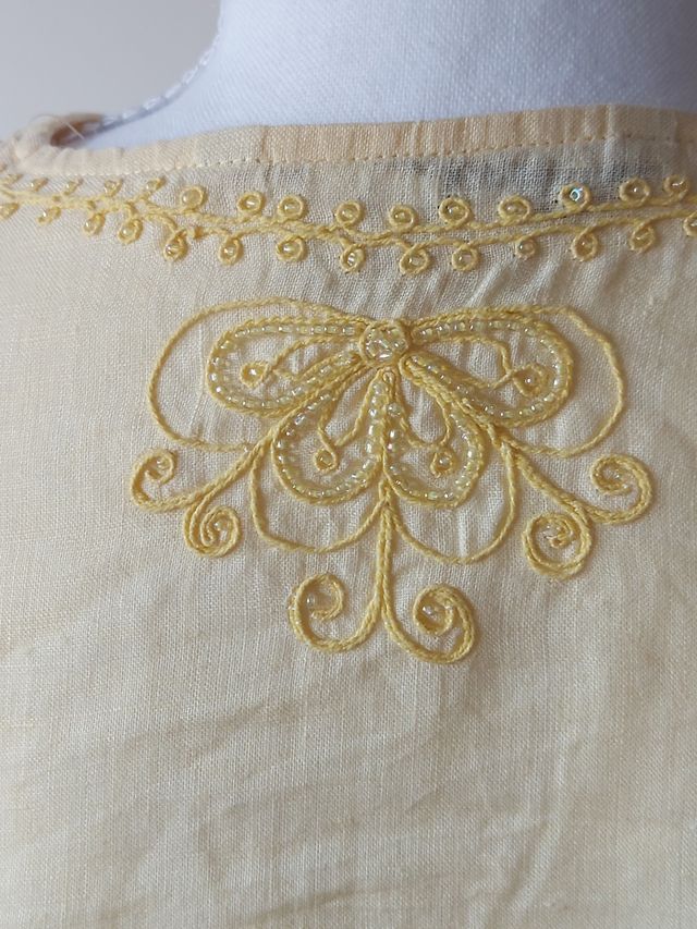 Túnica Zara Amarela Bordada - Tamanho S