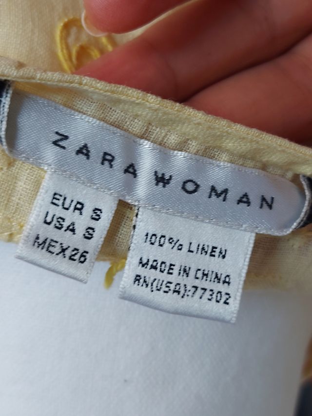 Túnica Zara Amarela Bordada - Tamanho S