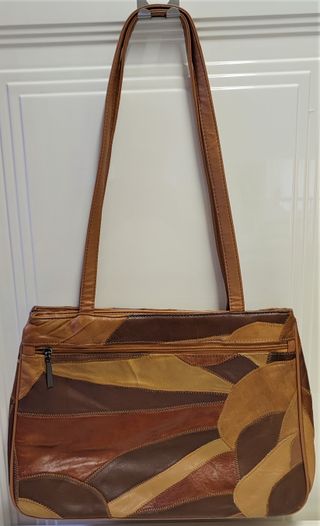 Bolso patchwork piel marrón