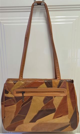 Bolso patchwork piel marrón