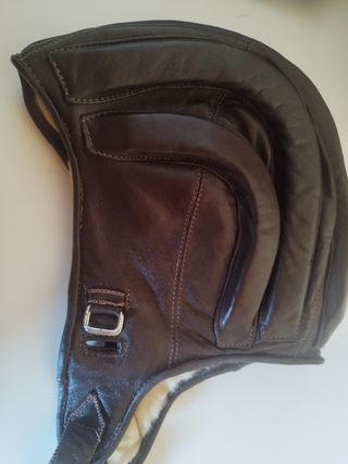 Gorro aviador cuero marrón