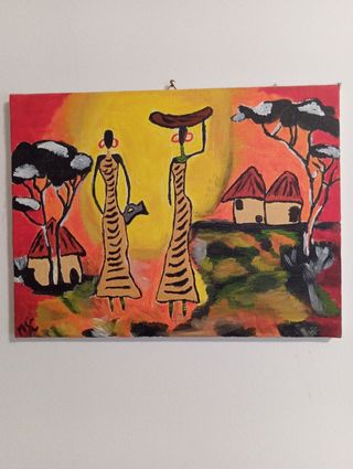 Quadro acrilico - donne Masai