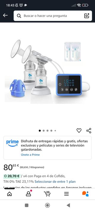 Sacaleches doble Bella Baby eléctrico