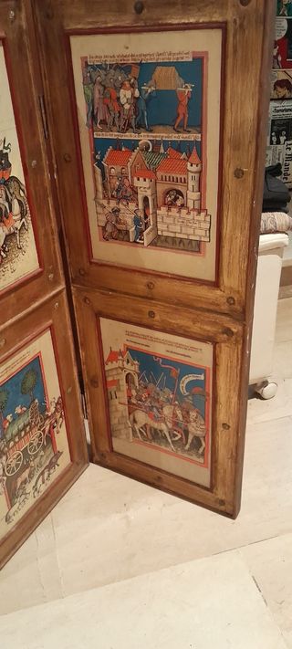 Biombo tríptico medieval