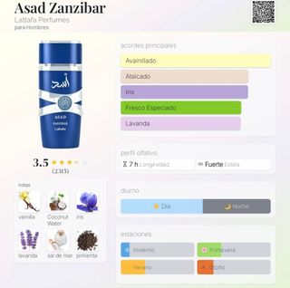 Perfume Lattafa Asad Zanzíbar 100ml