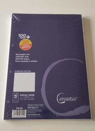Recambios hojas A4