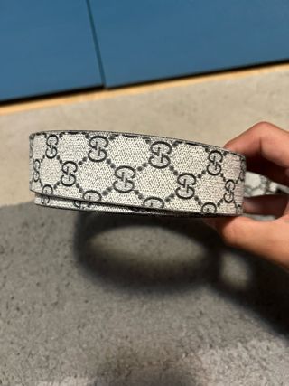Cinturón Gucci GG - Gris/Plata