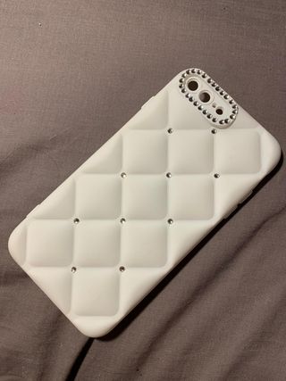 Funda iPhone 8 Plus - Blanca con Pedrería