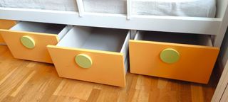 Cama litera infantil con armario y cajones