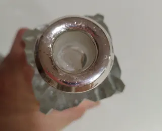 Juego tocador cristal vintage, y plata