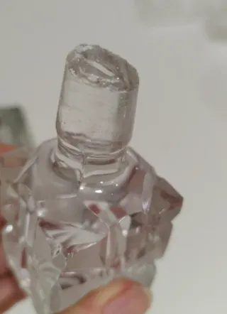 Juego tocador cristal vintage, y plata