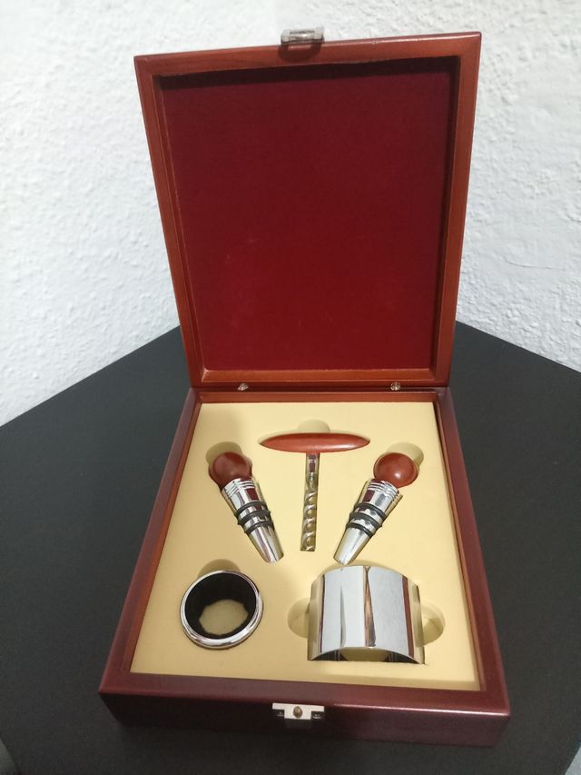 Set Abrebotellas Vino - Madera
