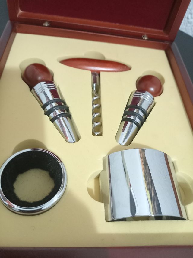 Set Abrebotellas Vino - Madera